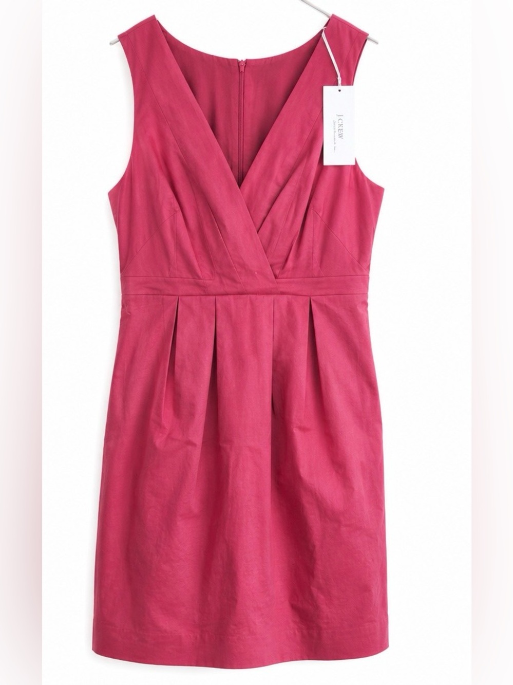 J.Crew Collection NWT Pink Cotton Sleeveless V-Neck Dress Size